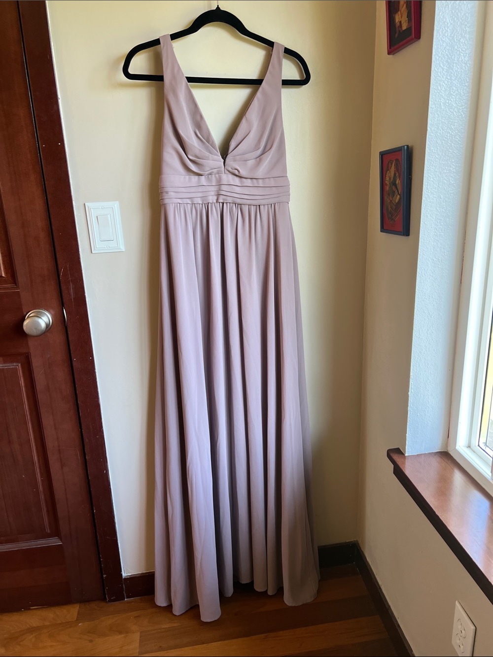 Lulu's Blush Mauve V-Neck Sleeveless Maxi Dress